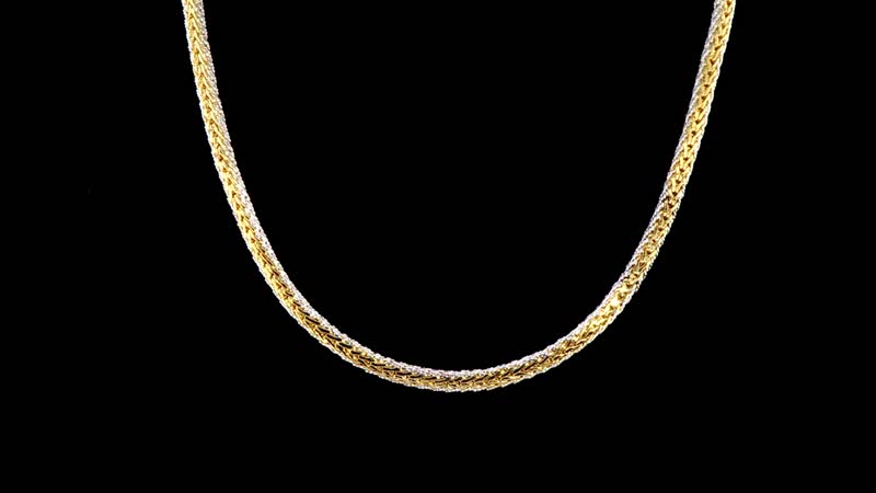 Bali Legacy Borobudur 4x2.5mm Necklace in 22K Vermeil YG and Sterling Silver 38.54 Grams 20 Inches