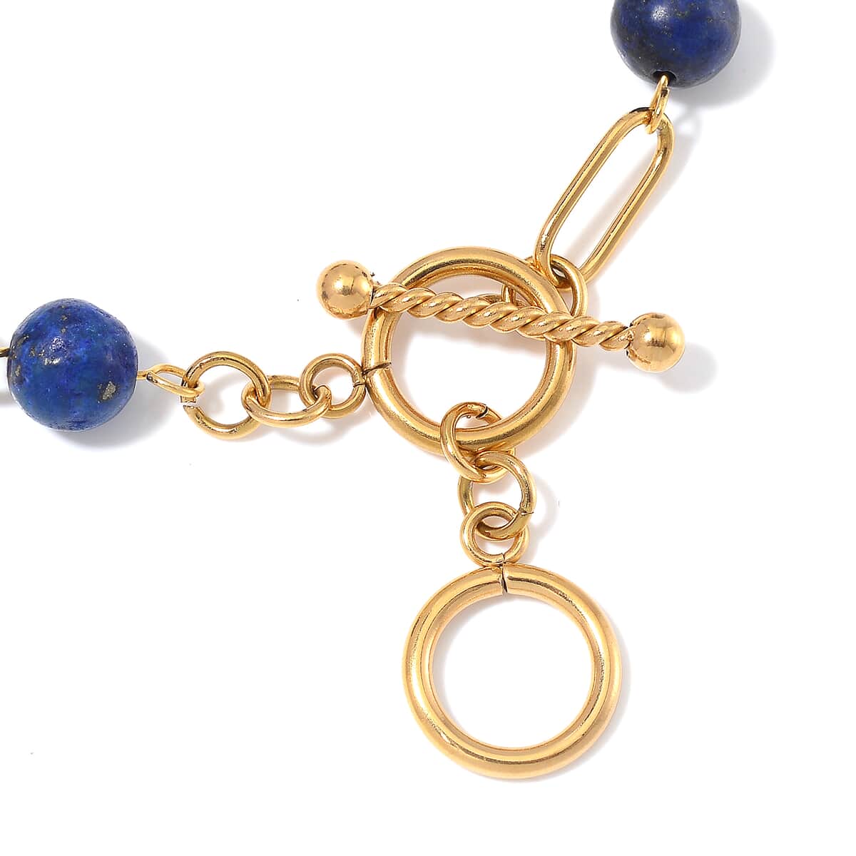 Lapis Lazuli 13.00 ctw Bracelet in ION Plated YG Stainless Steel (7.50-9.0In) image number 4