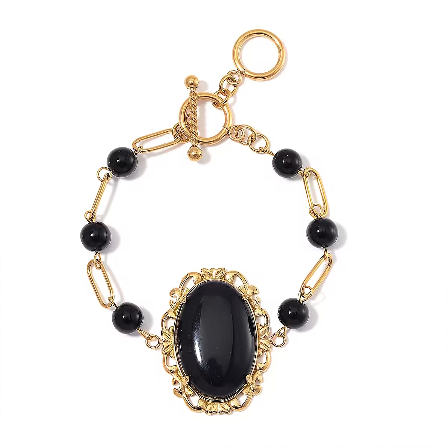 Lapis Lazuli Bracelet in ION Plated YG Stainless Steel (7.50-9.0In) 13.00 ctw