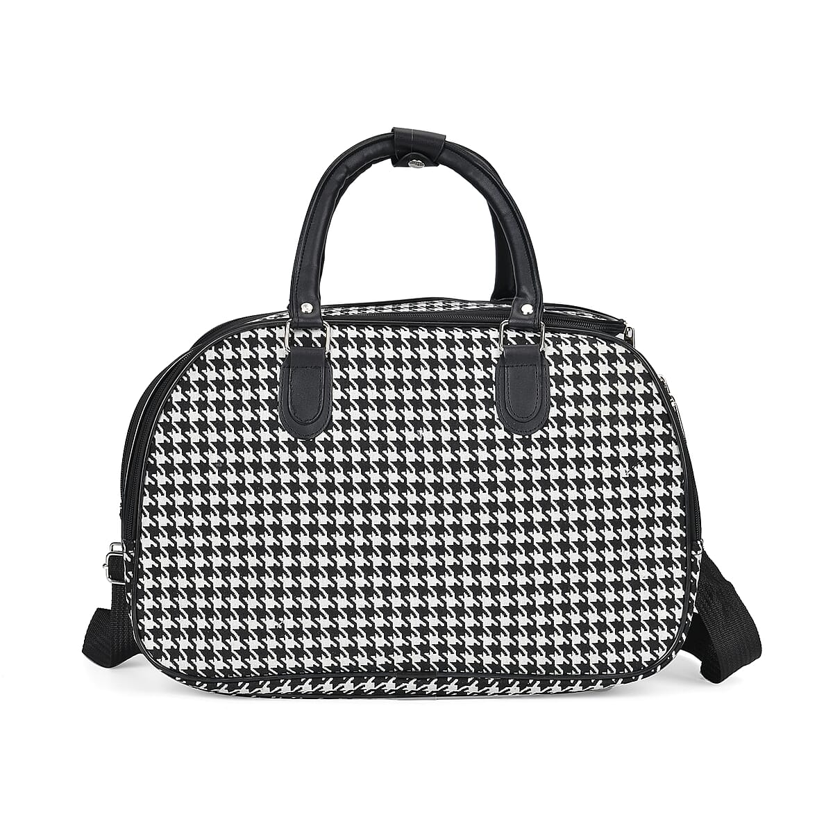 Set of 2 Plinth Pattern Wheeled Duffel Travel Bag image number 6