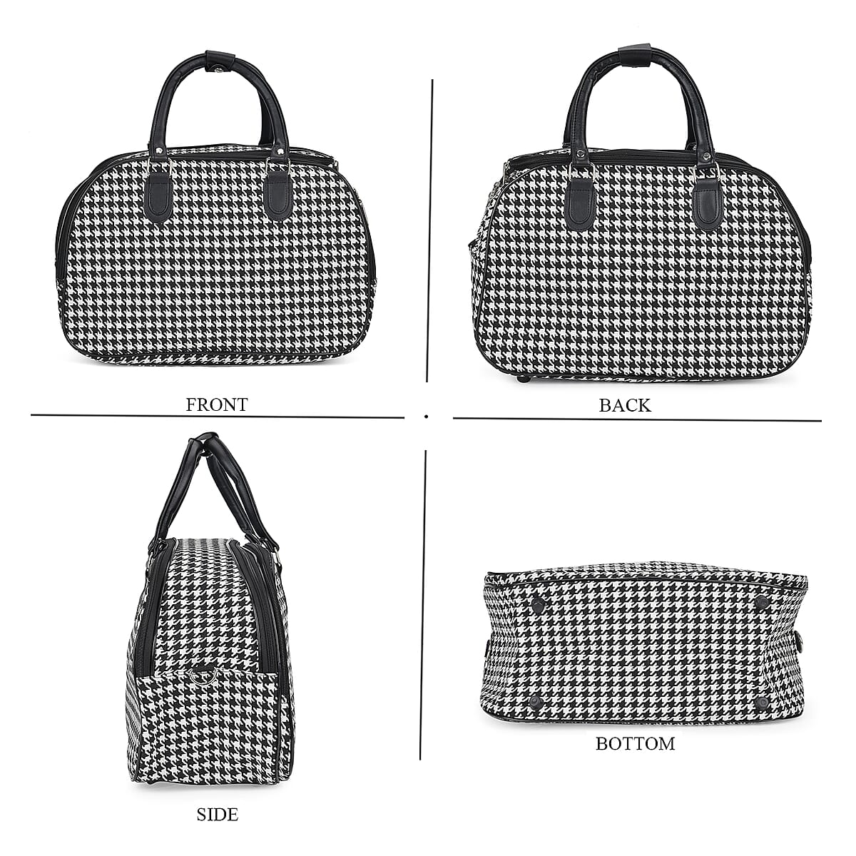 Set of 2 Plinth Pattern Wheeled Duffel Travel Bag image number 7