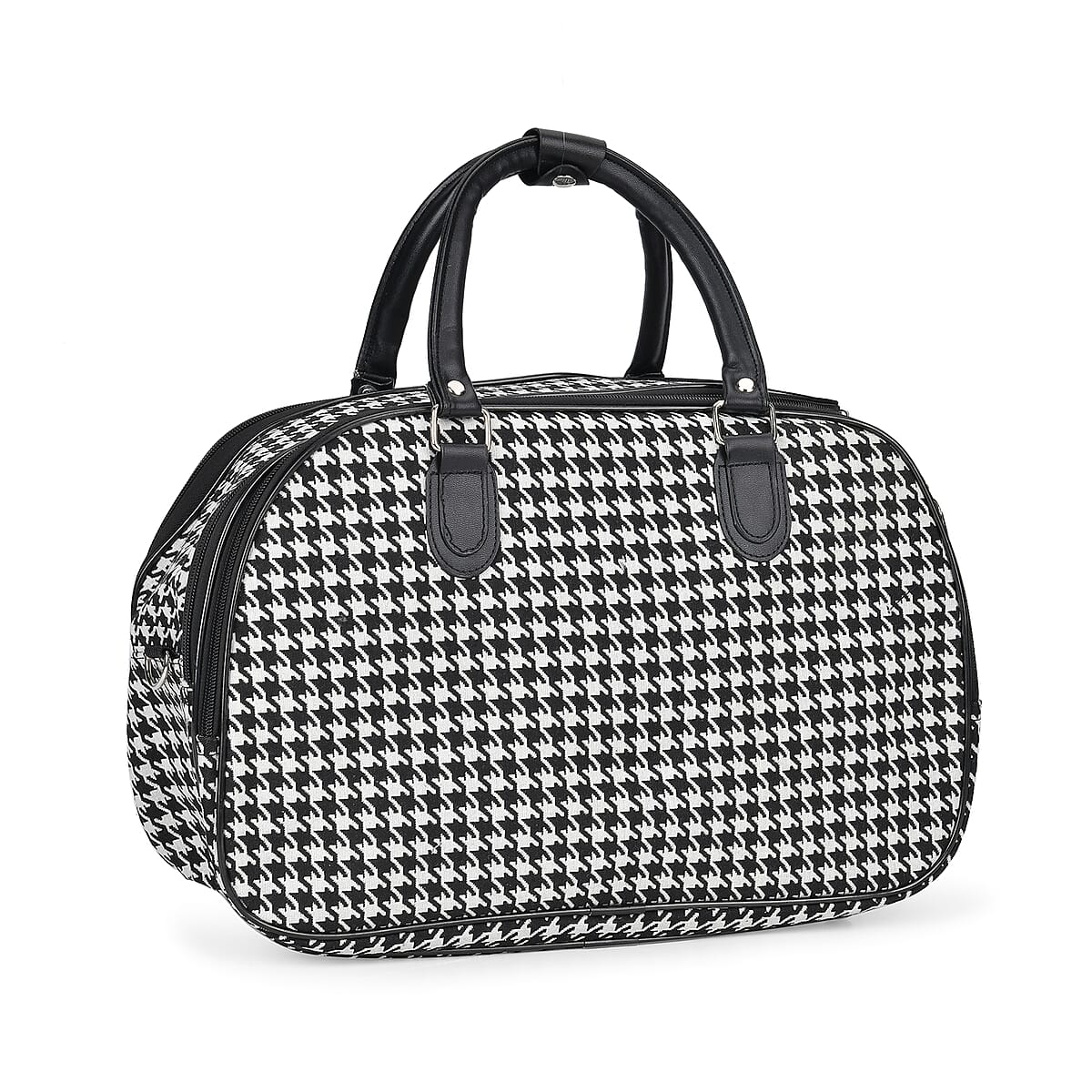 Set of 2 Plinth Pattern Wheeled Duffel Travel Bag image number 8