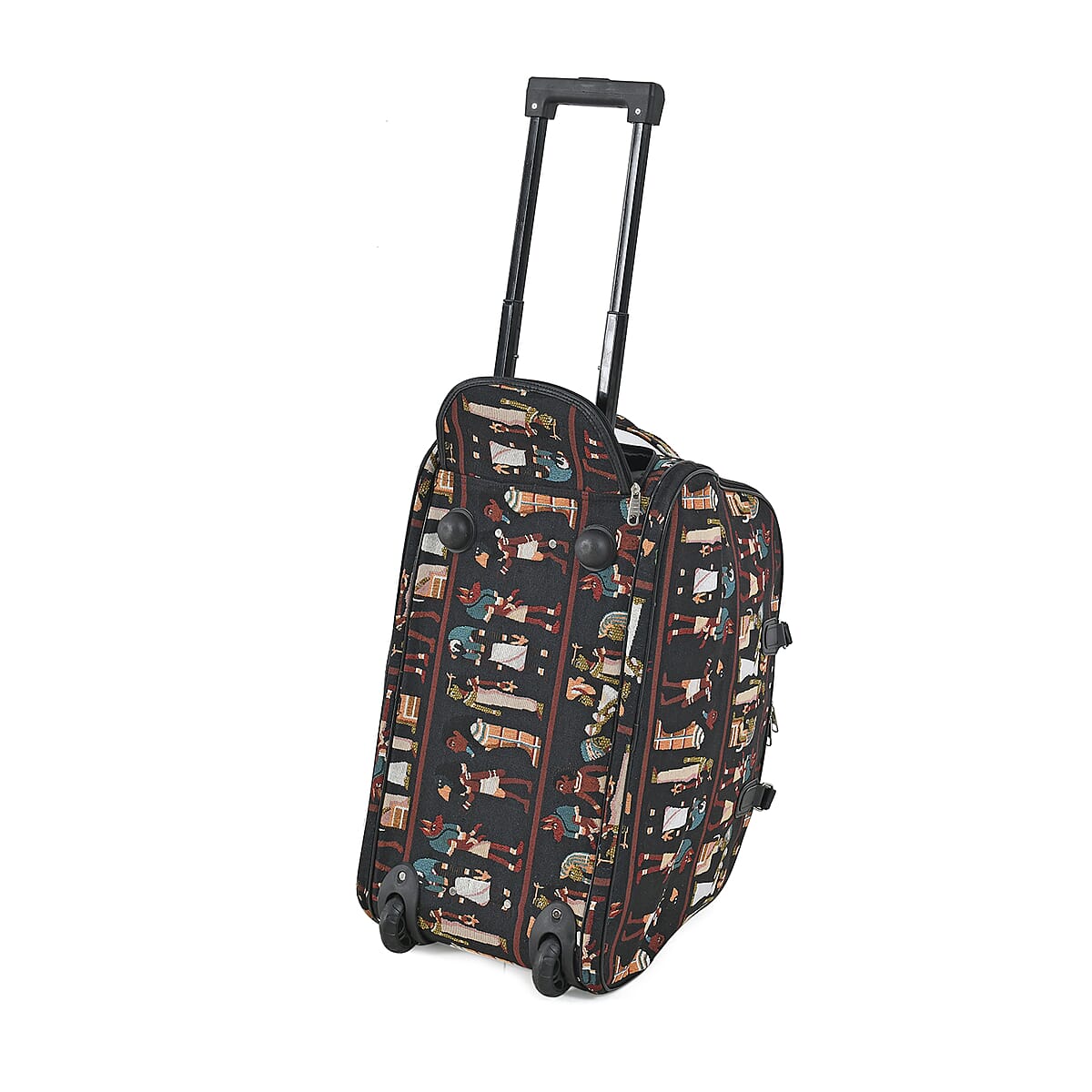 Set of 2 Greek Fresco Pattern Wheeled Duffel Travel Bag image number 2