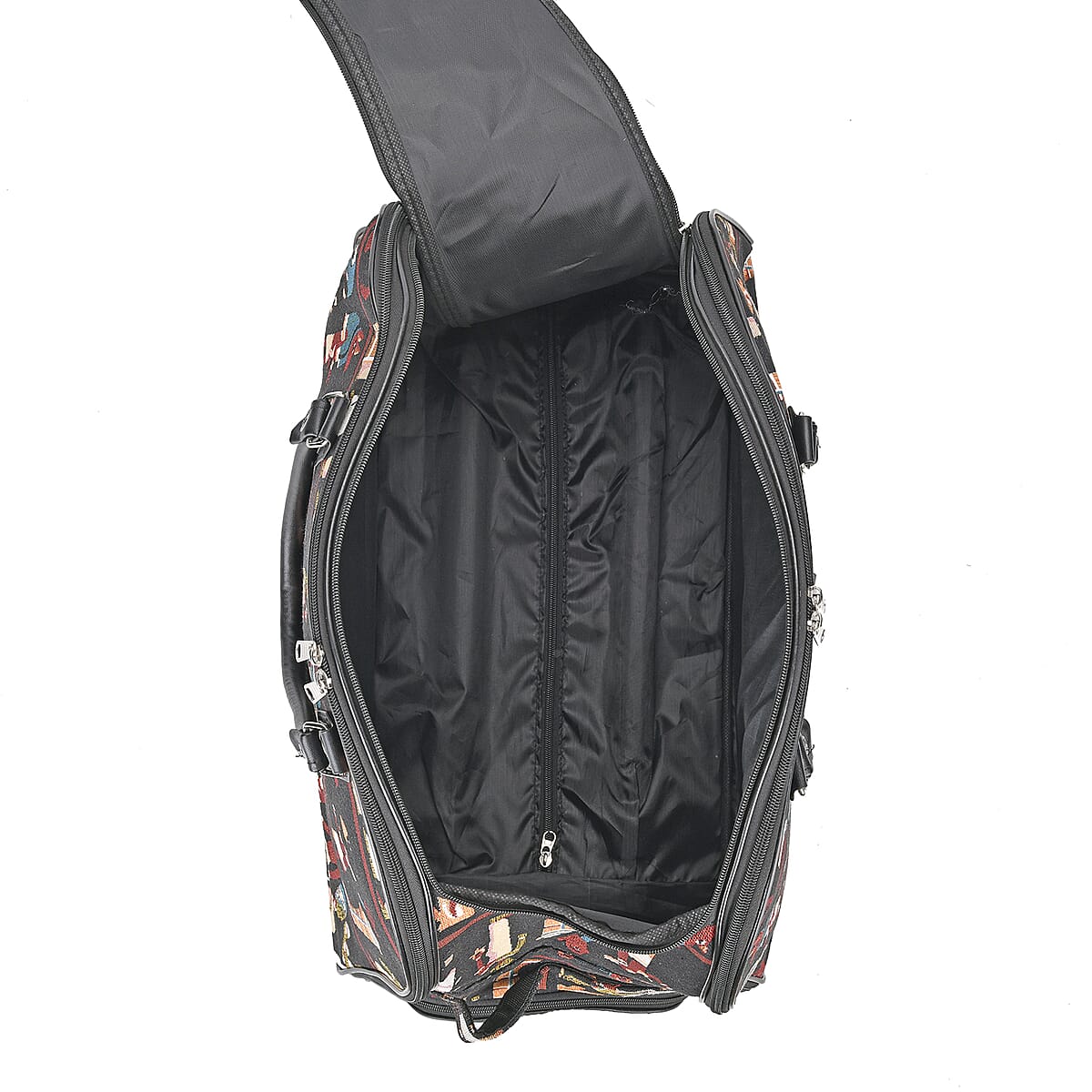 Set of 2 Greek Fresco Pattern Wheeled Duffel Travel Bag image number 5