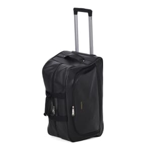 Passage Dark Brown Faux Leather Travel Bag with Adjustable Handle and Wheel