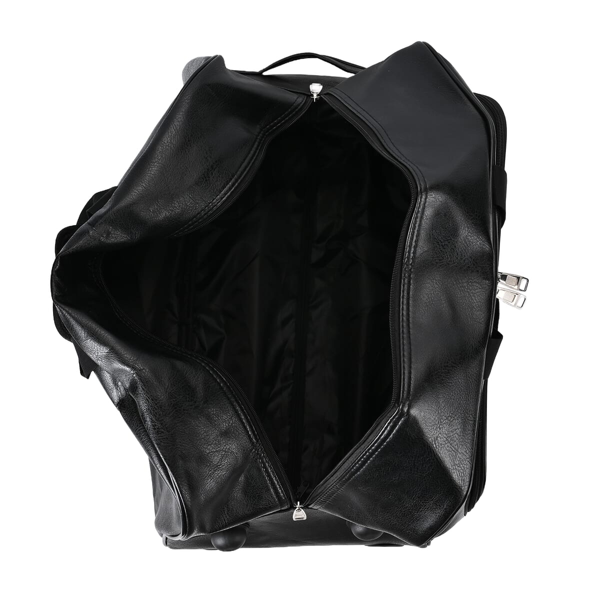 Passage Dark Brown Faux Leather Travel Bag with Adjustable Handle and Wheel image number 6