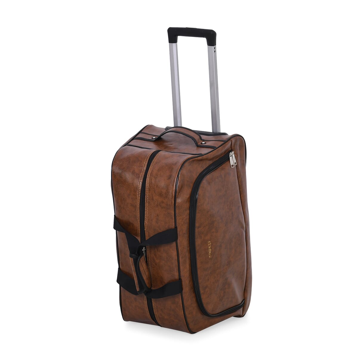 Passage Coffee Faux Leather Travel Bag with Adjustable Handle and Wheel image number 0