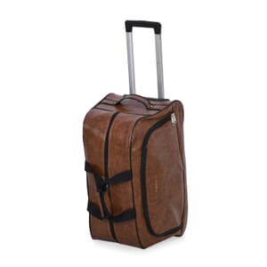 Passage Coffee Faux Leather Travel Bag with Adjustable Handle and Wheel