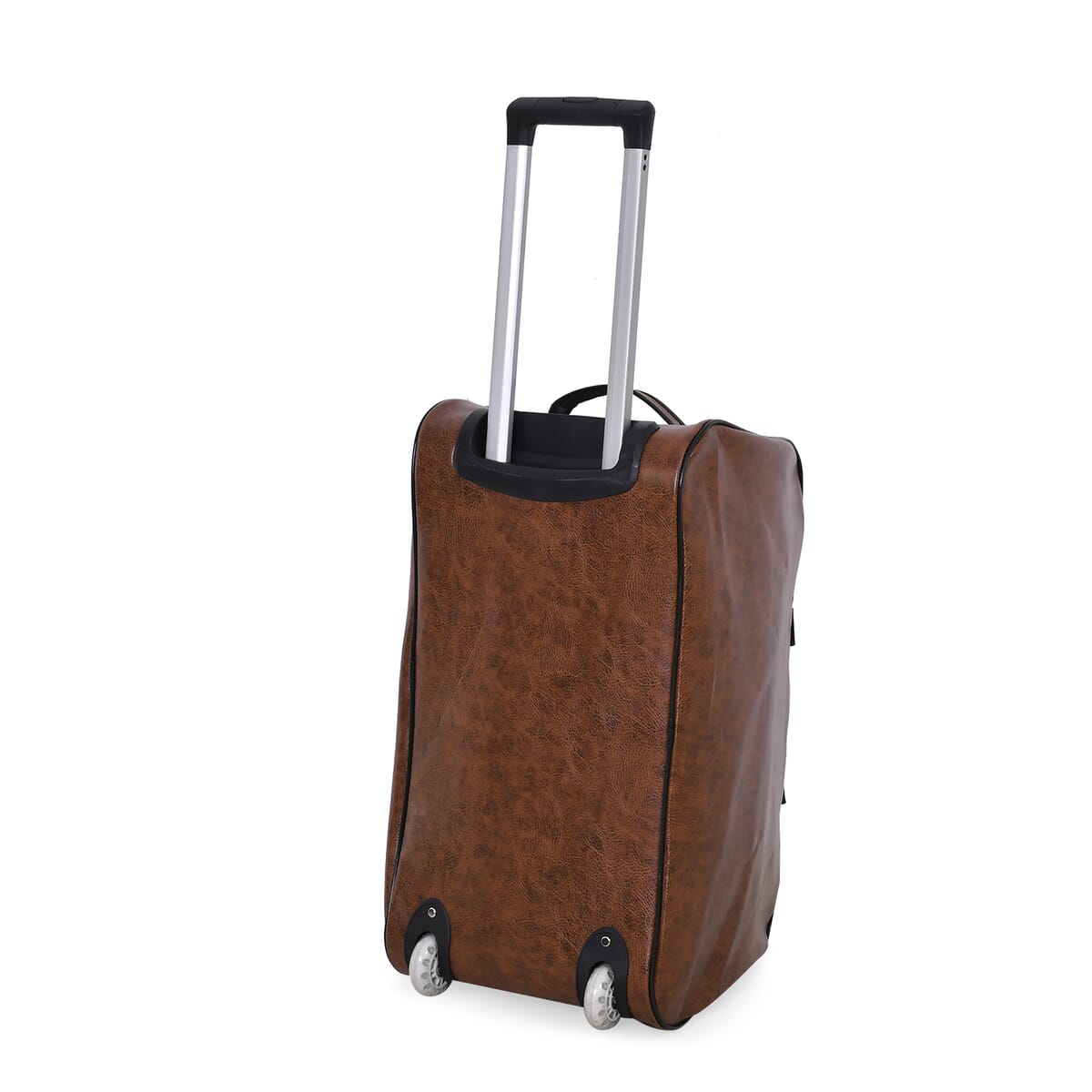 Passage Coffee Faux Leather Travel Bag with Adjustable Handle and Wheel image number 3