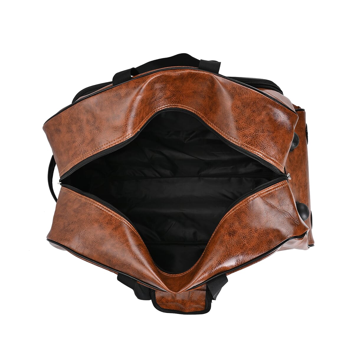 Passage Coffee Faux Leather Travel Bag with Adjustable Handle and Wheel image number 6
