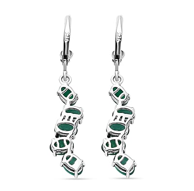 Verde Onyx 4.30 ctw Cascade of Dew Earrings in Rhodium Over Sterling Silver