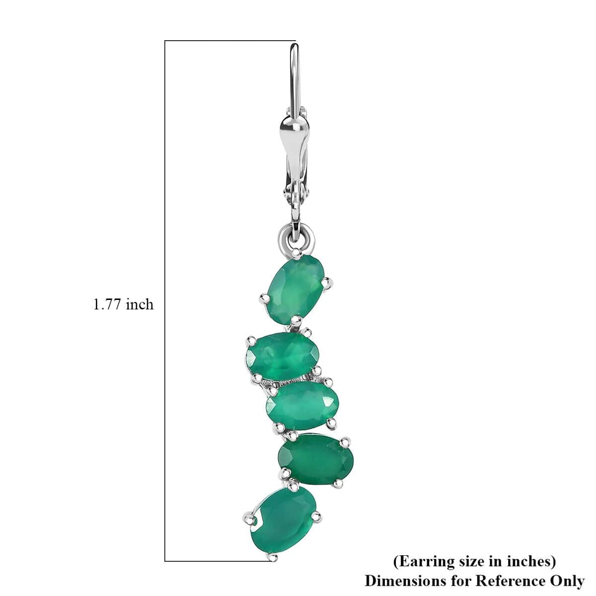 Verde Onyx 4.30 ctw Cascade of Dew Earrings in Rhodium Over Sterling Silver image number 4