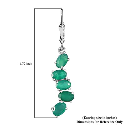 Verde Onyx 4.30 ctw Cascade of Dew Earrings in Rhodium Over Sterling Silver