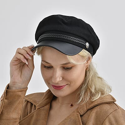 Black Felt Fiddler Cap - Circumference 22-23 Inches