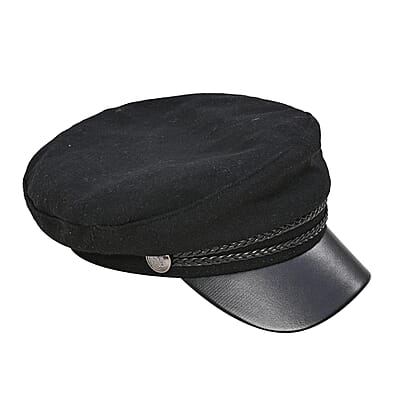 Black Felt Fiddler Cap - Circumference 22-23 Inches