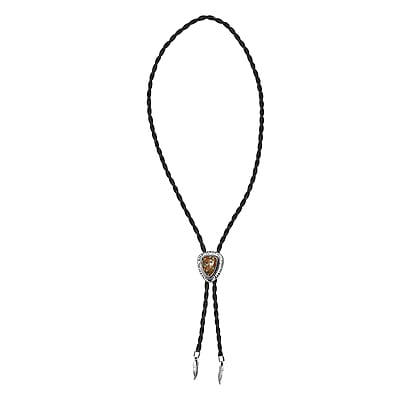 Artisan Crafted Blue Horizon Turquoise 12.00 ctw Bolo Tie Feather Necklace in Sterling Silver and Black Leather Cord 24 Inches