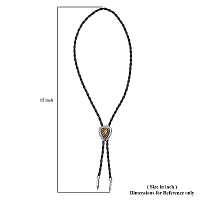 Artisan Crafted Blue Horizon Turquoise 12.00 ctw Bolo Tie Feather Necklace in Sterling Silver and Black Leather Cord 24 Inches