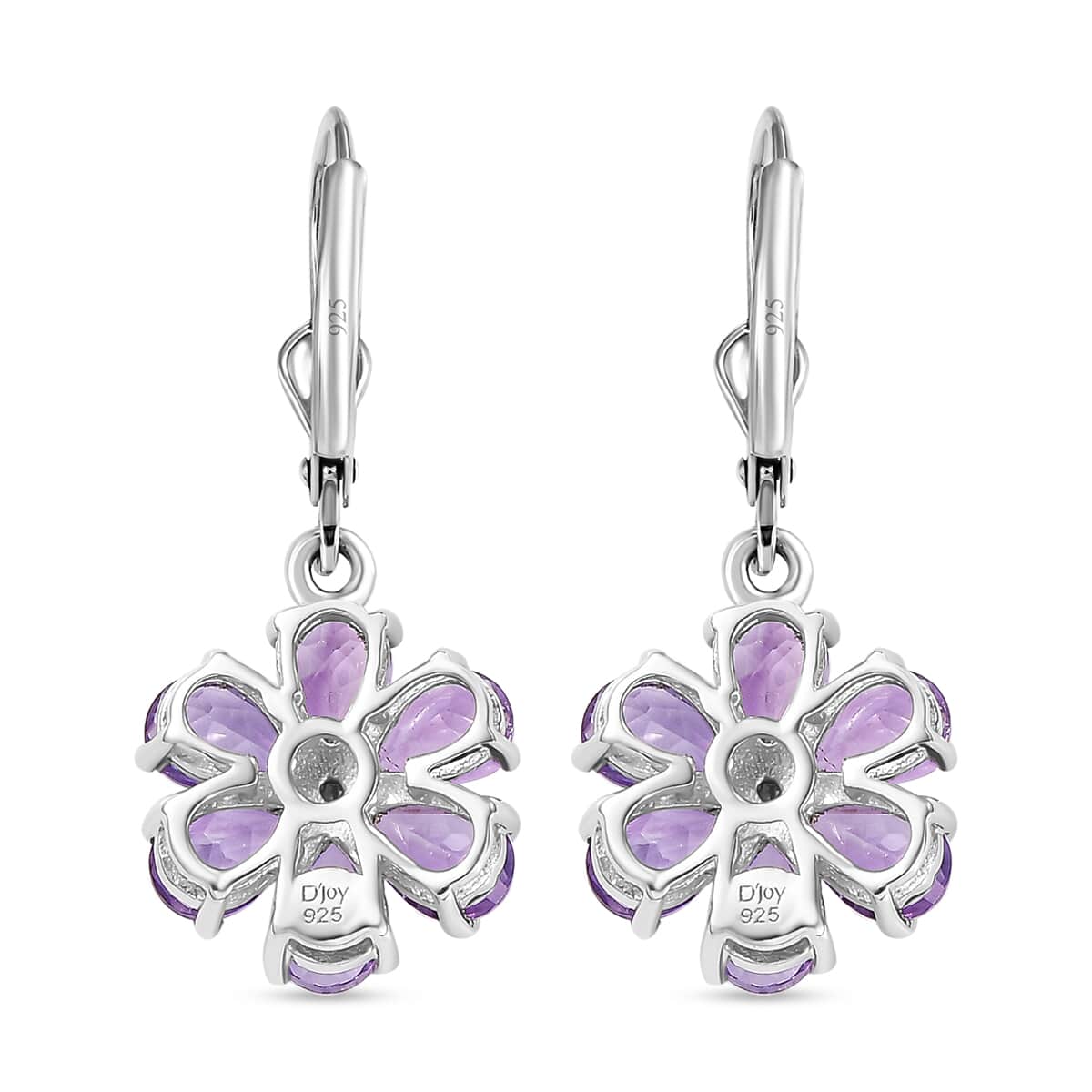 Moroccan Rose and Moissanite 4.65 ctw Flower Earrings in Rhodium Over Sterling Silver image number 3