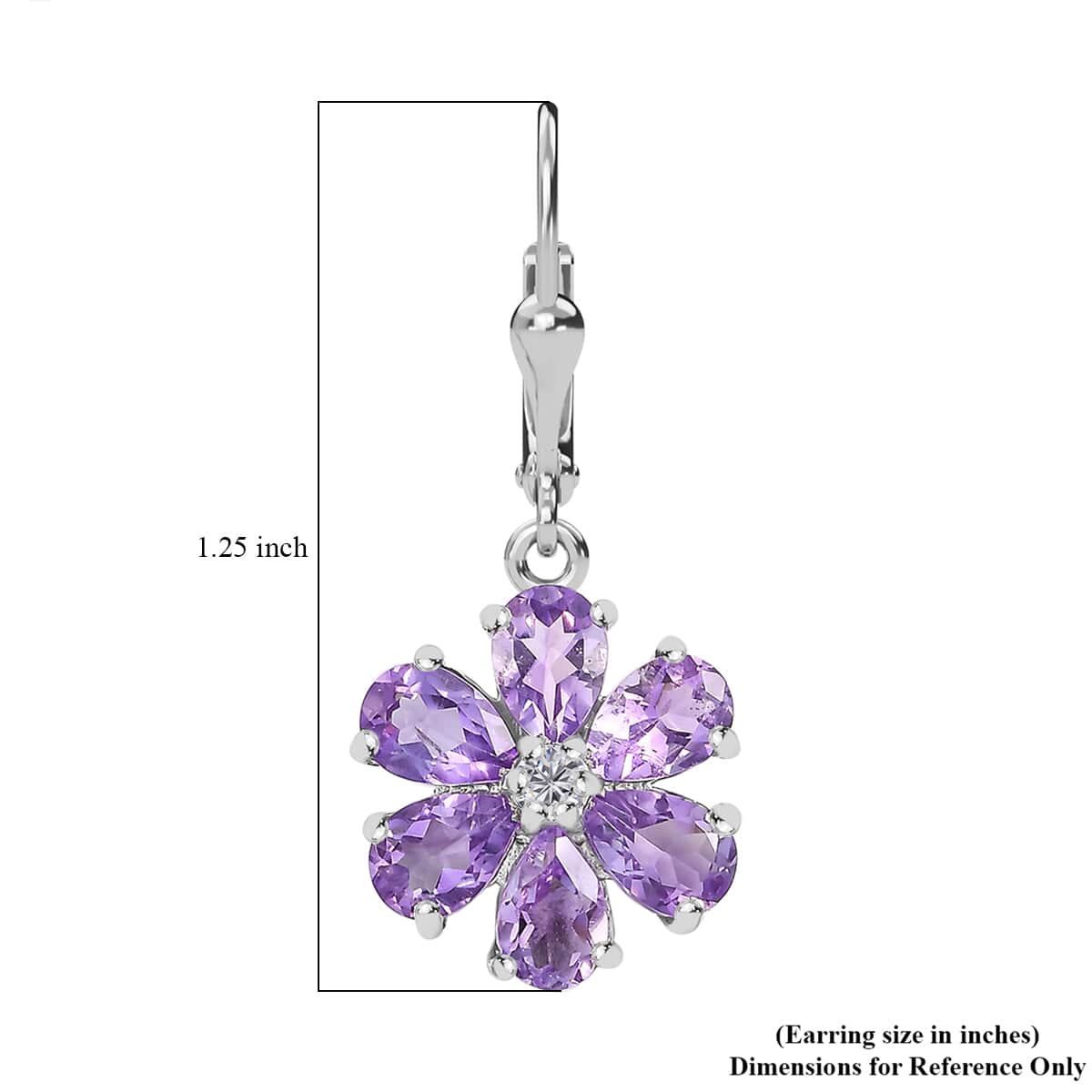 Moroccan Rose and Moissanite 4.65 ctw Flower Earrings in Rhodium Over Sterling Silver image number 4