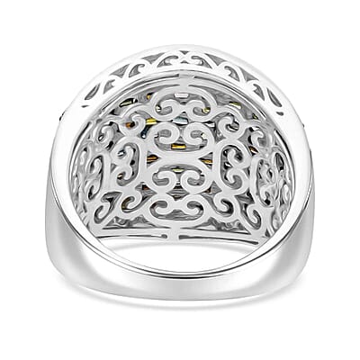 Multi Diamond 2.00 ctw Aurora Ring in Platinum Over Sterling Silver (Size 6.0)