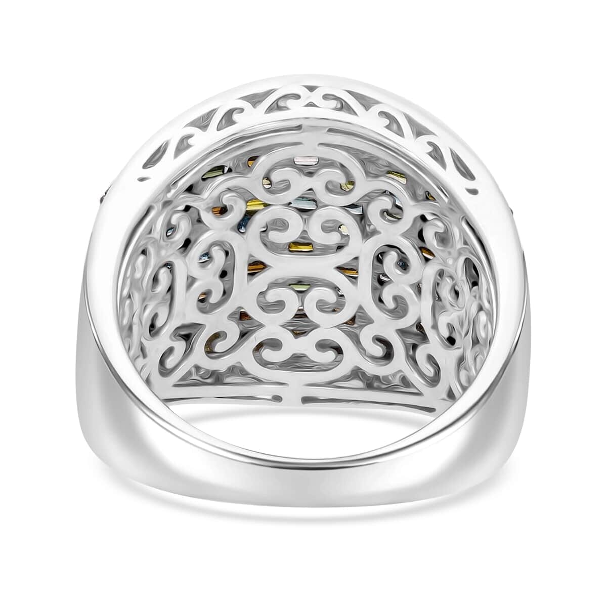 Multi Diamond 2.00 ctw Aurora Ring in Platinum Over Sterling Silver (Size 7.0) image number 2