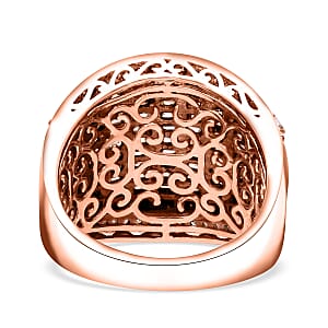 Natural Champagne and White Diamond 2.00 ctw Aurora Ring in Vermeil Rose Gold Over Sterling Silver (Size 6.0)