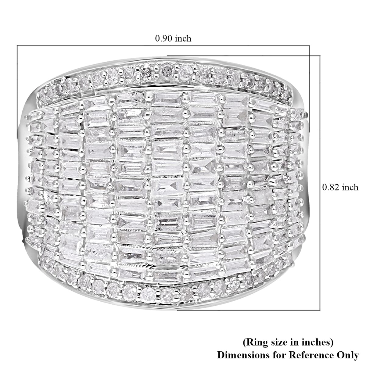 White Diamond 2.00 ctw Aurora Ring in Platinum Over Sterling Silver (Size 6.0) image number 5