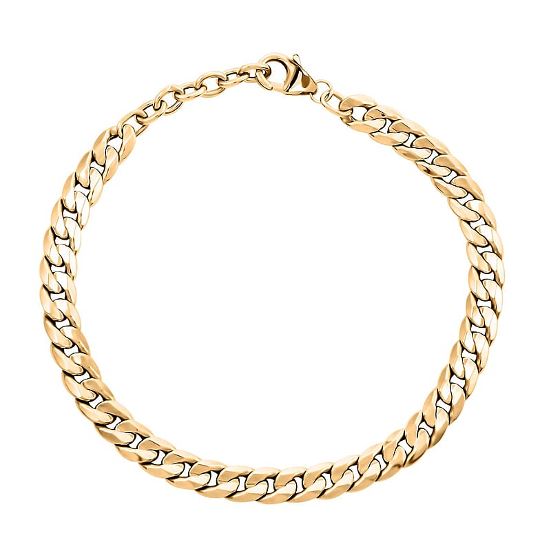 Italian Cuban Chain Bracelet in 10K Yellow Gold (7.00-8.00In) 3.34 Grams