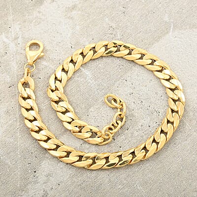 Italian Cuban Chain Bracelet in 10K Yellow Gold (7.00-8.00In) 3.34 Grams