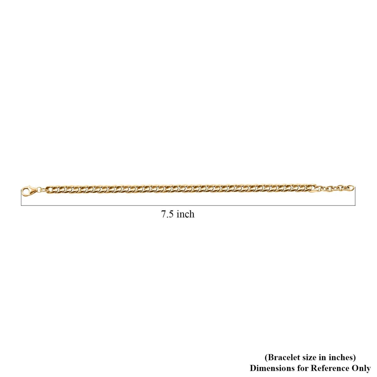 Italian Cuban Chain Bracelet in 10K Yellow Gold (7.00-8.00In) 3.34 Grams image number 4