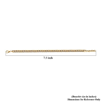 Italian Cuban Chain Bracelet in 10K Yellow Gold (7.00-8.00In) 3.34 Grams