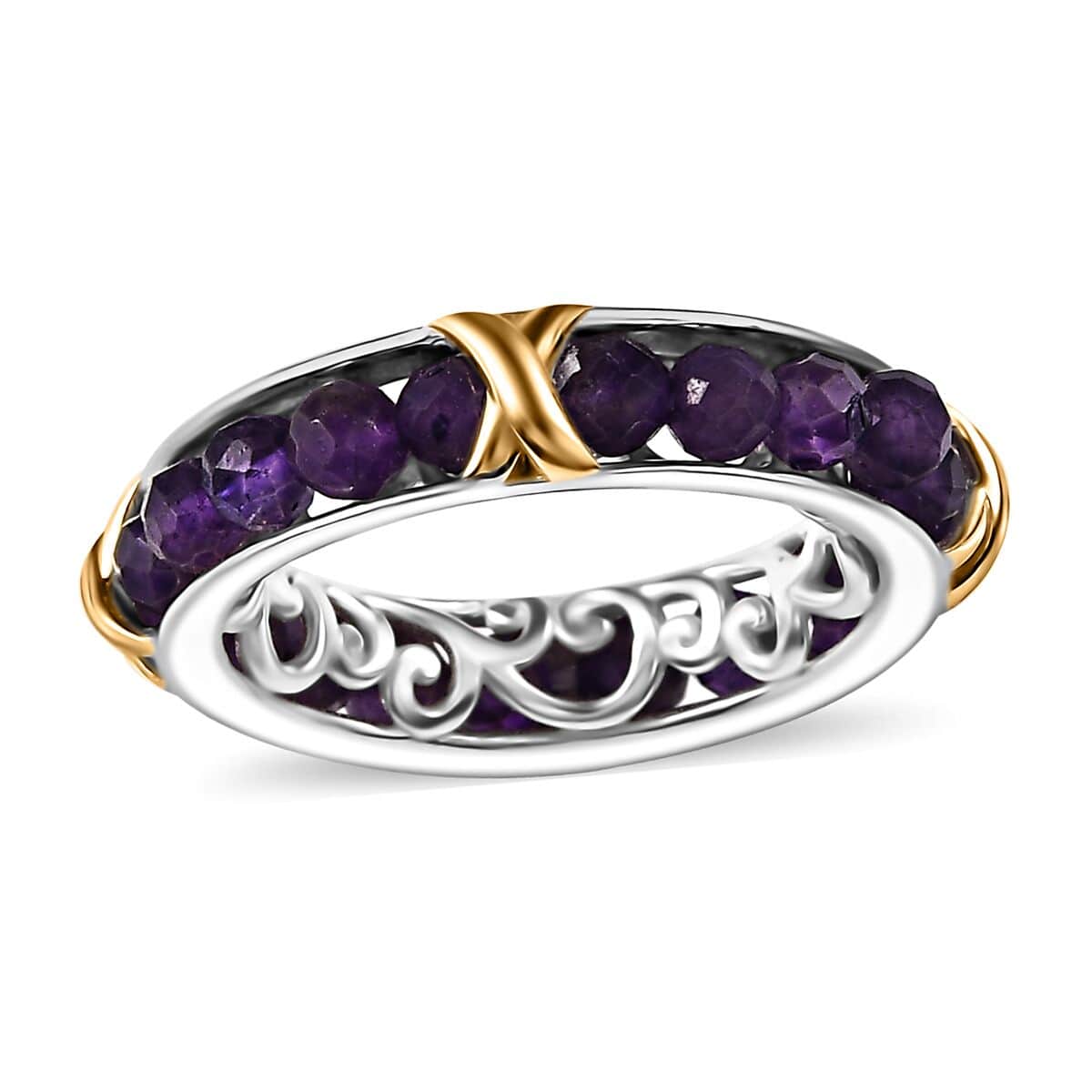 One Time Only Karis African Amethyst Ring in 18K YG Plated and Platinum Bond (Size 5.0) 4.80 ctw image number 0