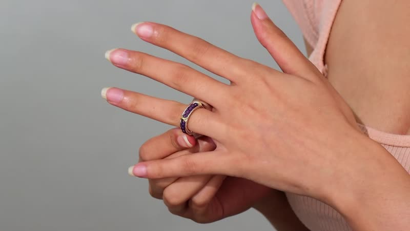 One Time Only Karis African Amethyst Ring in 18K YG Plated and Platinum Bond (Size 5.0) 4.80 ctw