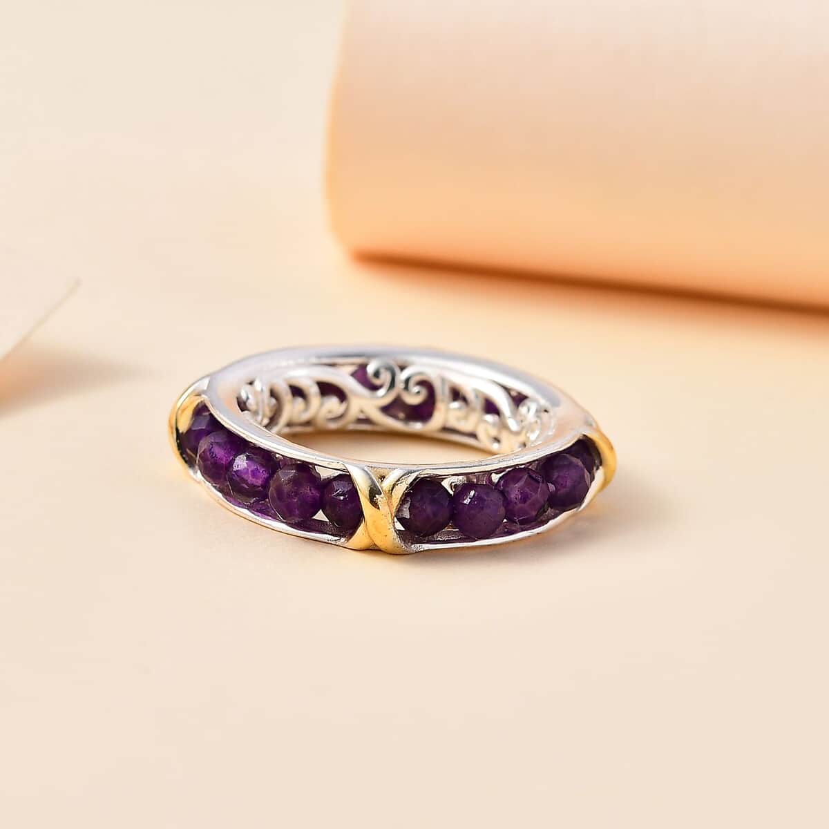 One Time Only Karis African Amethyst Ring in 18K YG Plated and Platinum Bond (Size 5.0) 4.80 ctw image number 1