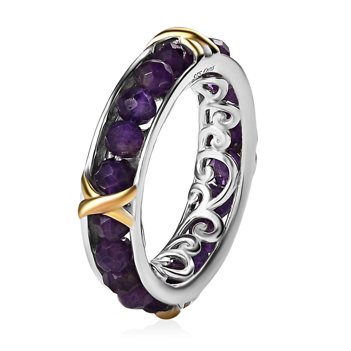 One Time Only Karis African Amethyst Ring in 18K YG Plated and Platinum Bond (Size 5.0) 4.80 ctw image number 3