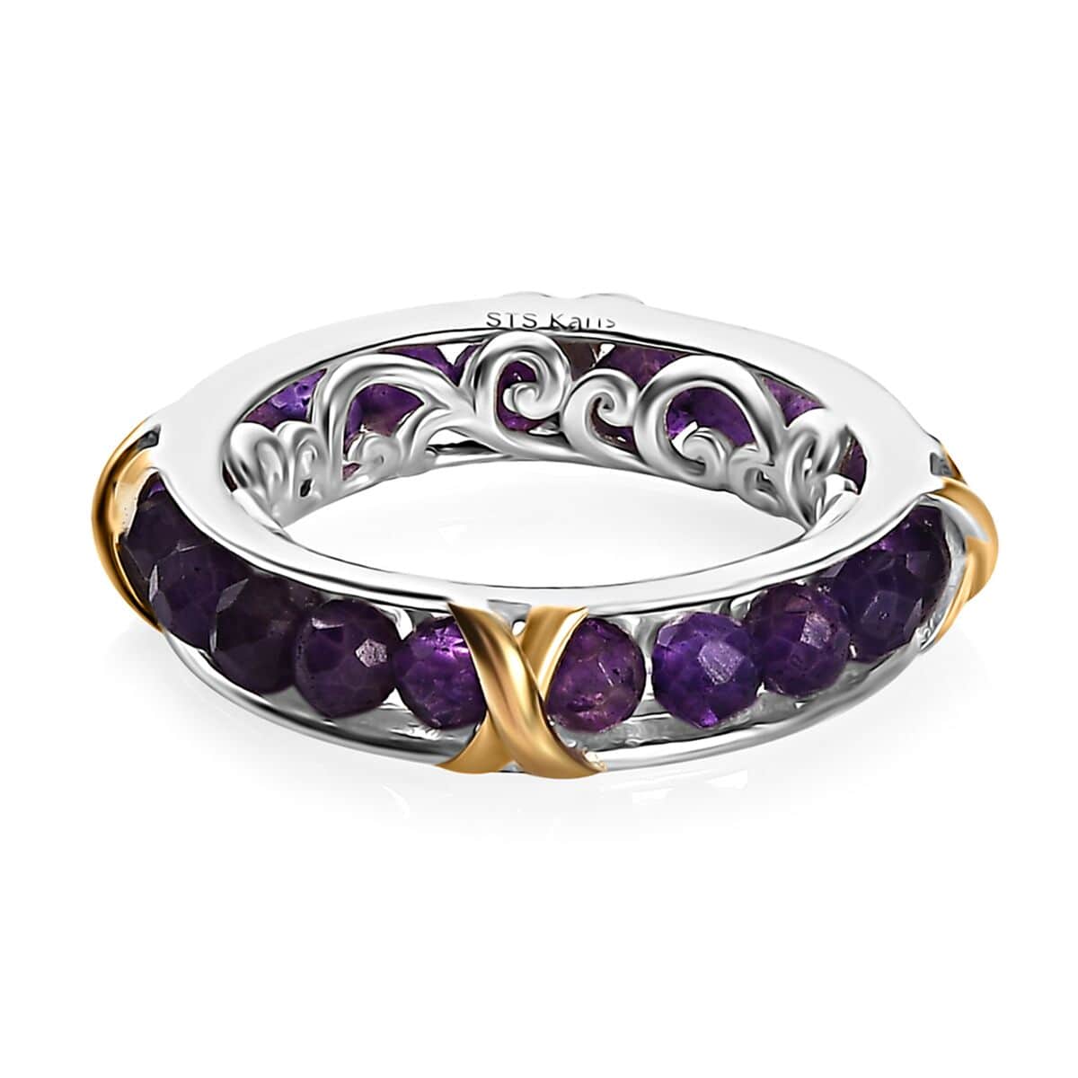 One Time Only Karis African Amethyst Ring in 18K YG Plated and Platinum Bond (Size 5.0) 4.80 ctw image number 4