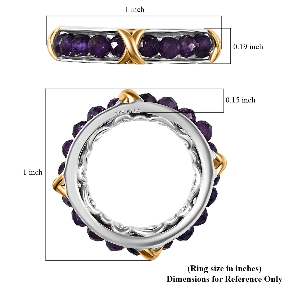 One Time Only Karis African Amethyst Ring in 18K YG Plated and Platinum Bond (Size 5.0) 4.80 ctw image number 5