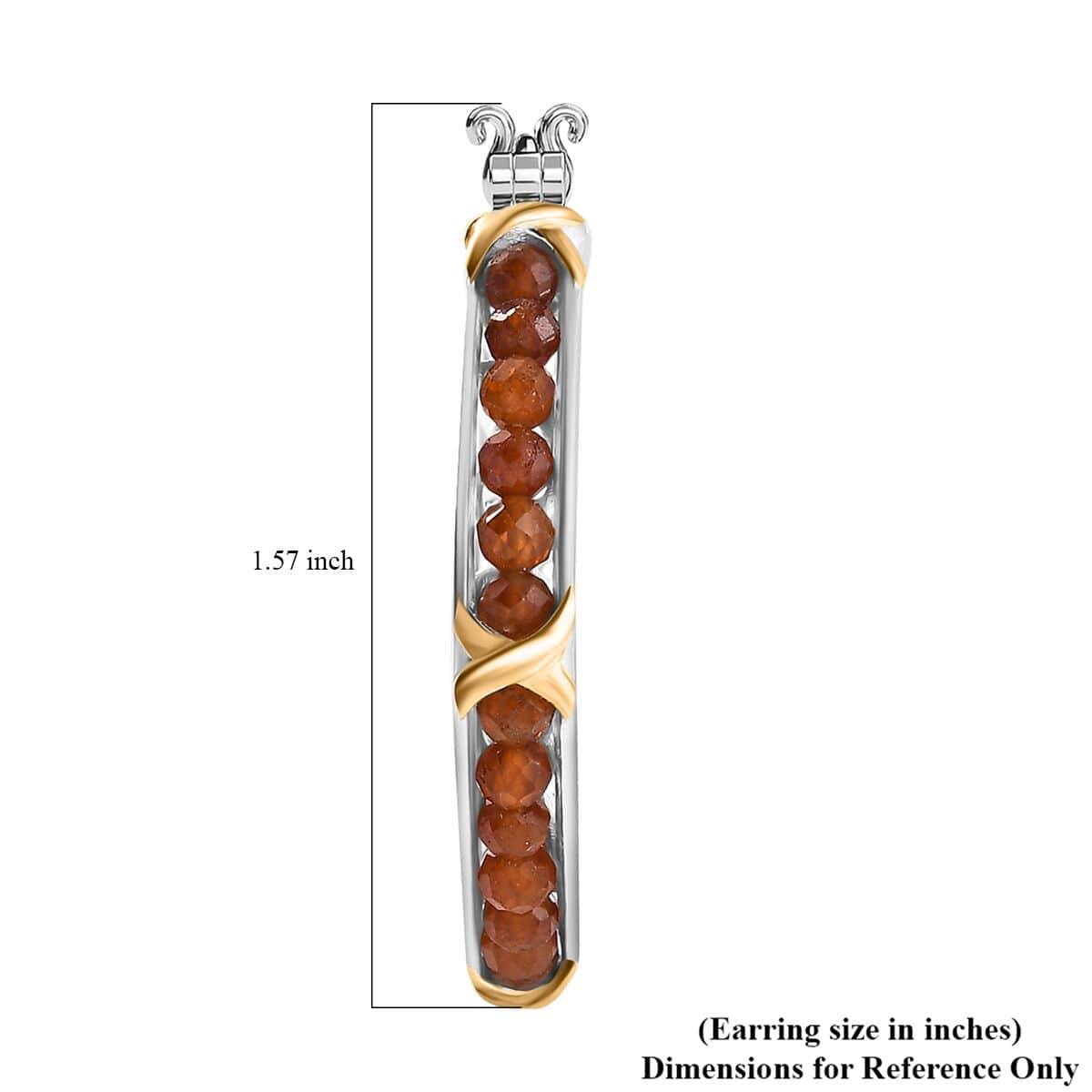 Karis Ratnapura Hessonite Garnet 14.35 ctw XOXO Hoop Earrings 18K YG Plated and Platinum Bond image number 4