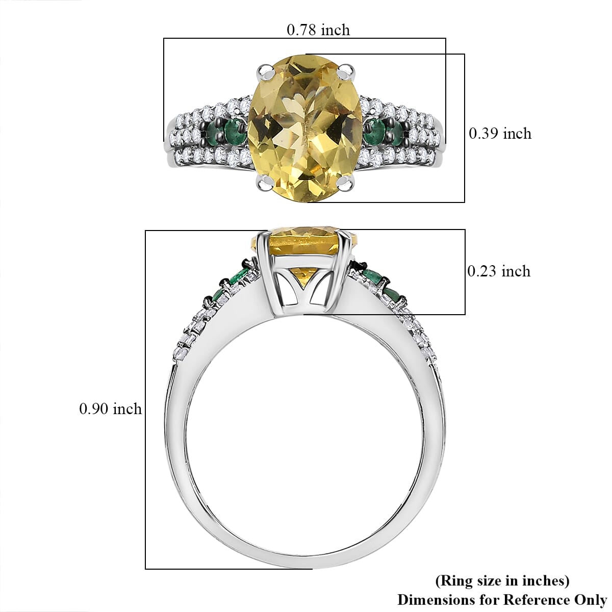 Brazilian Heliodor and Multi Gemstone 1.90 ctw Ring in Rhodium Over Sterling Silver (Size 8.0) image number 5