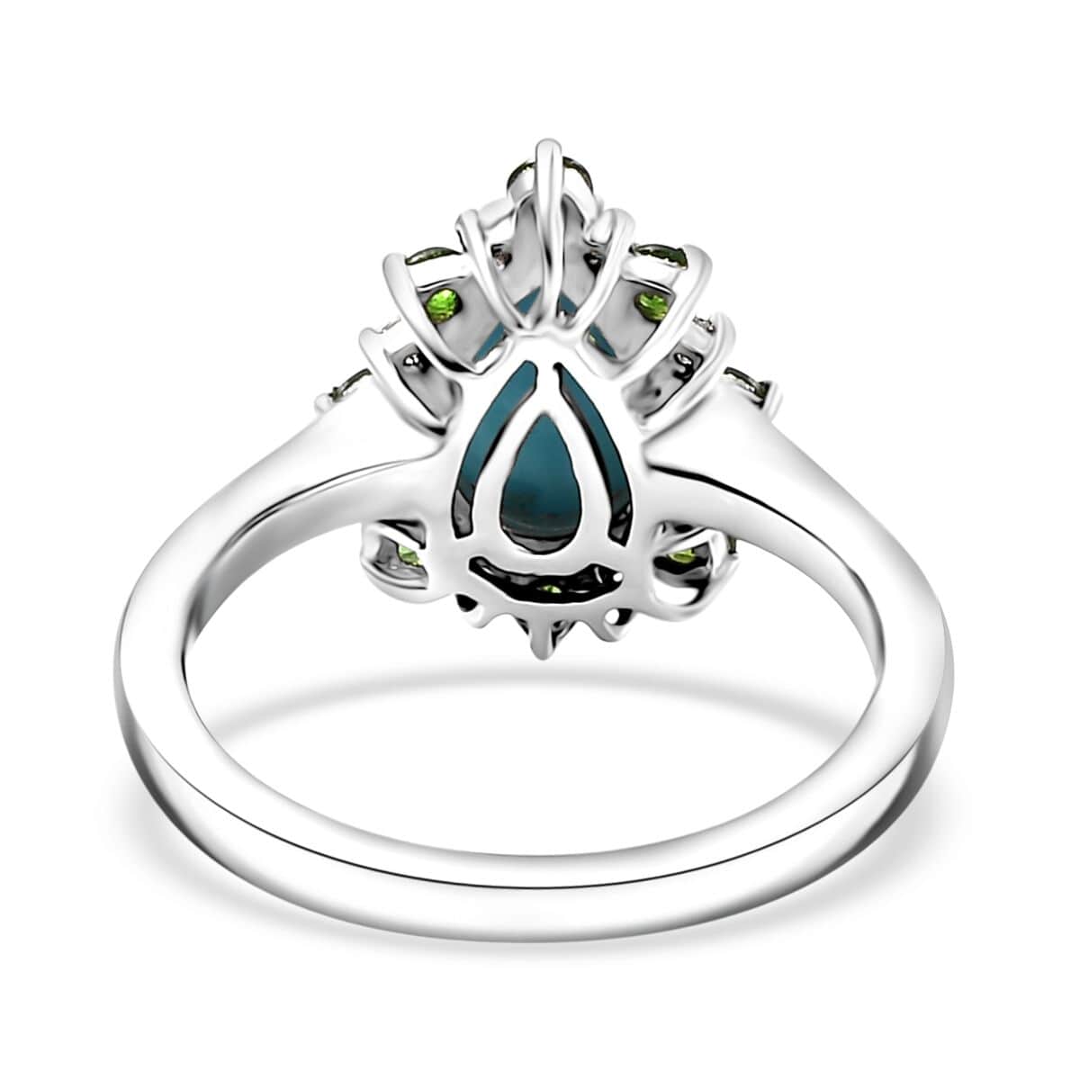 Sleeping Beauty Turquoise and Multi Gemstone 2.00 ctw Ring in Rhodium Over Sterling Silver (Size 10.0) image number 4