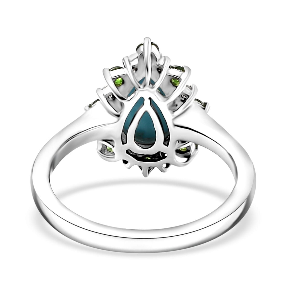 Sleeping Beauty Turquoise and Multi Gemstone 2.00 ctw Ring in Rhodium Over Sterling Silver (Size 9.0) image number 4