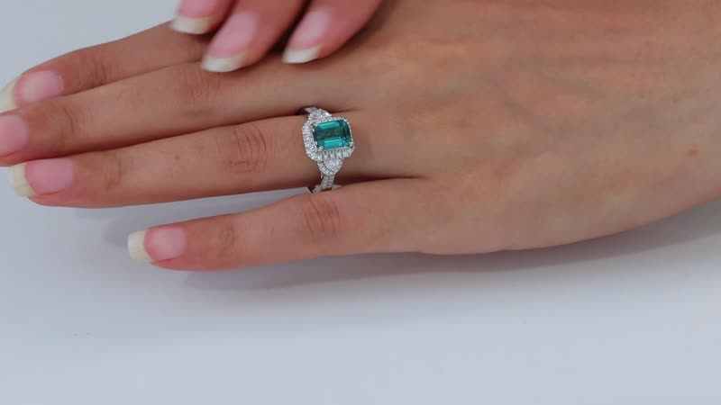 Rhapsody 950 Platinum AAAA Pirineu Lagoon Tourmaline and E-F VS Diamond 3.65 ctw Ring (Size 6.0) 7.35 Grams