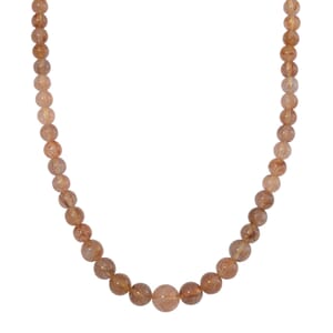 Golden Rutilated Quartz 320.00 ctw Beaded Necklace in 14K Yellow Gold Over Sterling Silver 20 Inches
