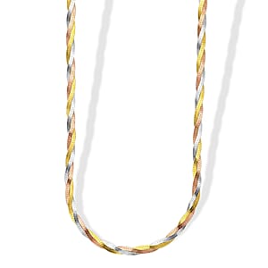 Tri Tone Sterling Silver Chain (20 Inches) 8.87 g