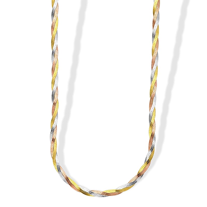 Tri Tone Sterling Silver Chain (20 Inches) 8.87 g