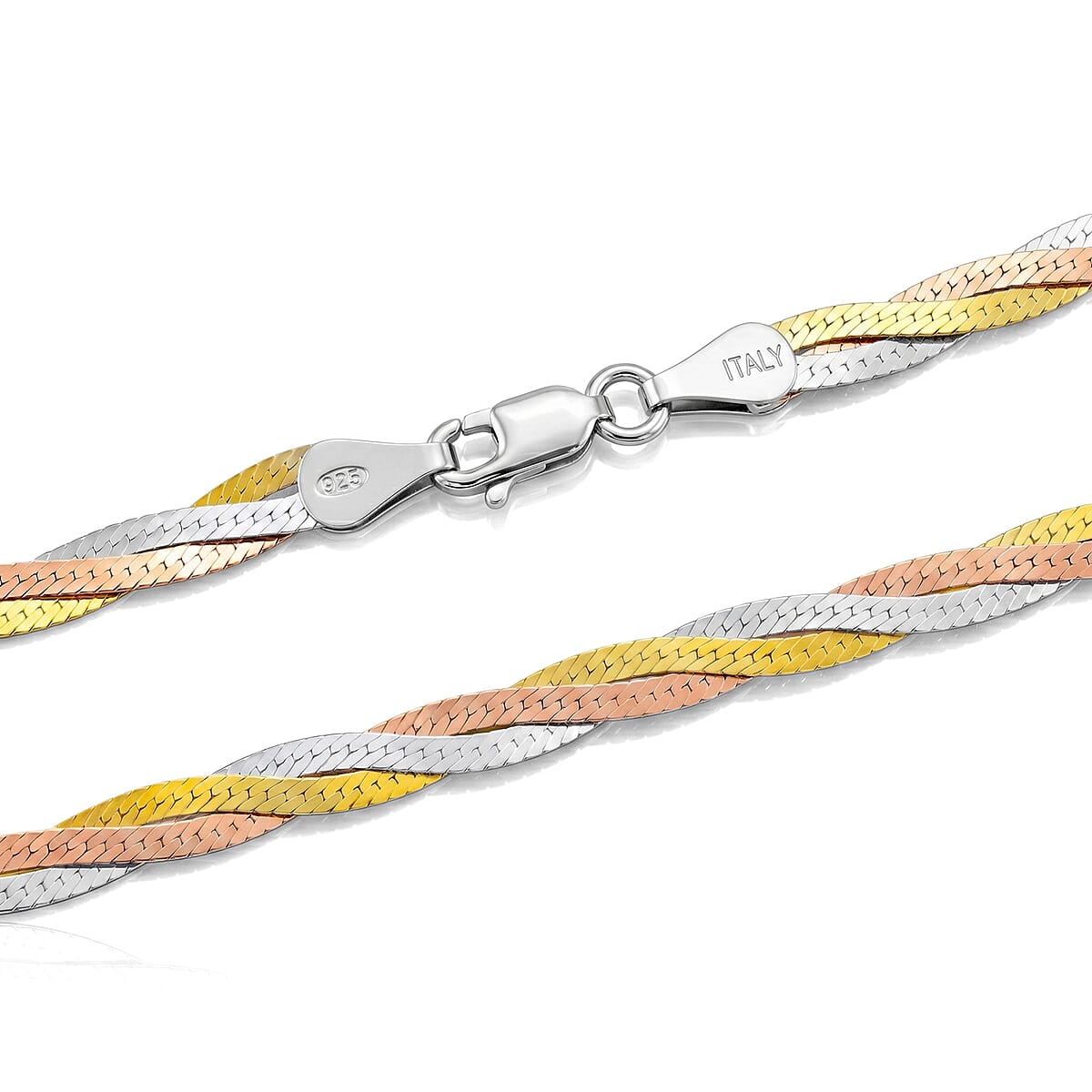 Tri Tone Sterling Silver Chain (20 Inches) 8.87 g image number 1