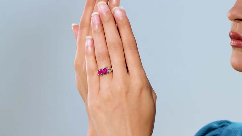 Niassa Ruby (FF) and Red Sapphire 2.25 ctw Ring in Rhodium Over Sterling Silver (Size 10.0)