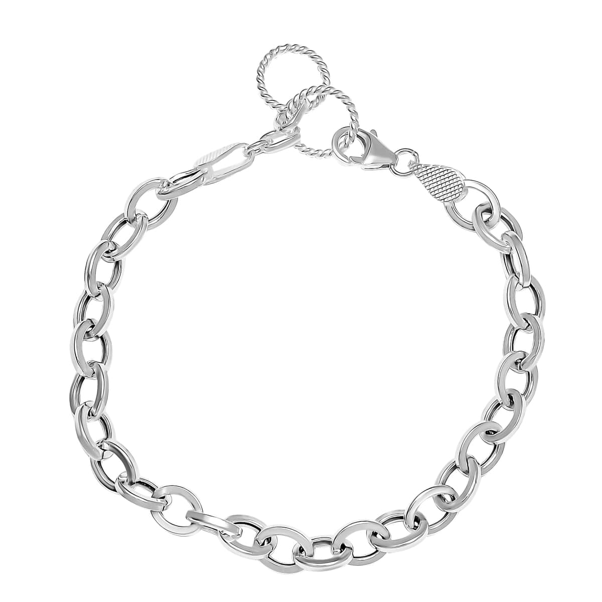 Oval Link Chain Bracelet in Sterling Silver (7.25 In) 8 Grams image number 0