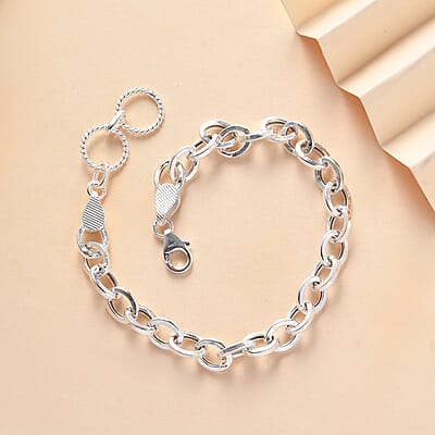 Oval Link Chain Bracelet in Sterling Silver (7.25 In) 8 Grams