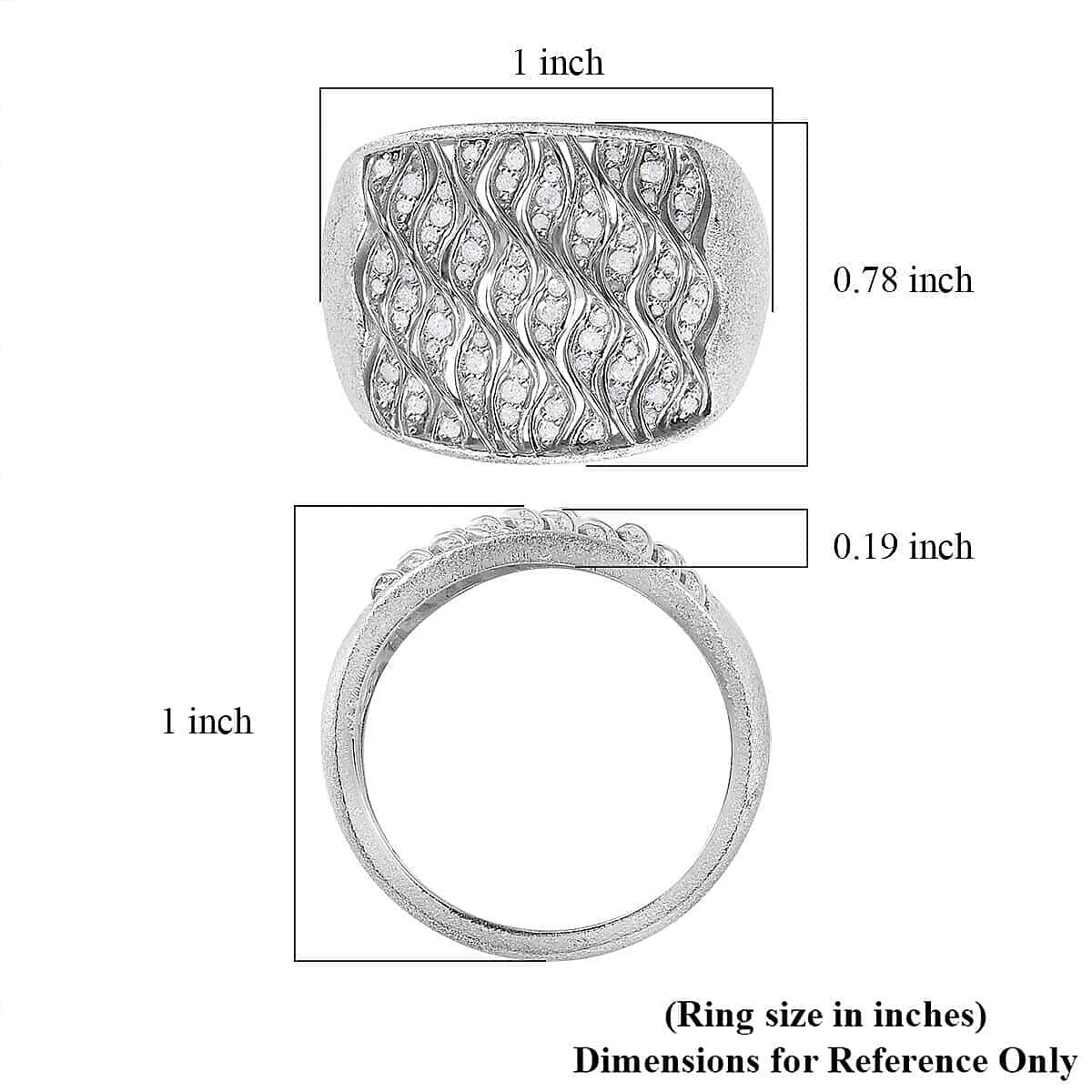 GP Royal Art Deco Collection Diamond Ring in Platinum Over Sterling Silver (Size 8.0) 0.50 ctw image number 5
